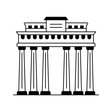 Brandenburg kapısının modaya uygun tasarım tarzında özelleştirilebilir simgesi