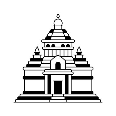 Modern biçimdeki Konark Güneş Kulesi vektör tasarımı, simge kullanmaya hazır