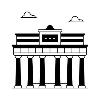 Berlin duvar vektör tasarımı modern stil, premium simge