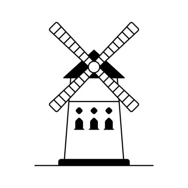 Paris 'te ünlü kabare, moulin ruj vektör tasarımı