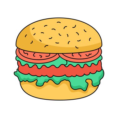 Harika bir hamburger ikonu, özel kullanıma hazır.