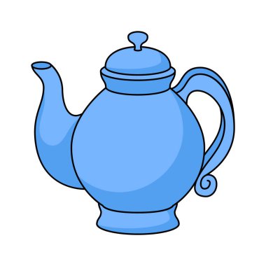 Moda tasarım tarzında zarif çaydanlık vektör çizimi