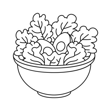 Sağlık diyeti, taze yemek, canlı salata kasesi tasarımı