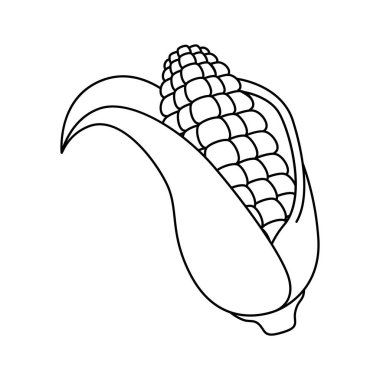 Kullanıma hazır mısırın güzel simgesi, sağlıklı yiyecek.