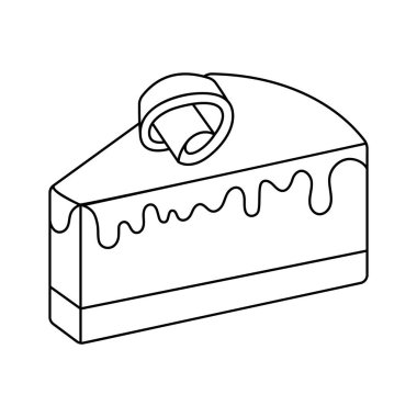 Tatlı, tatlı, fırın, lezzetli bir dilim pasta vektör tasarımı.