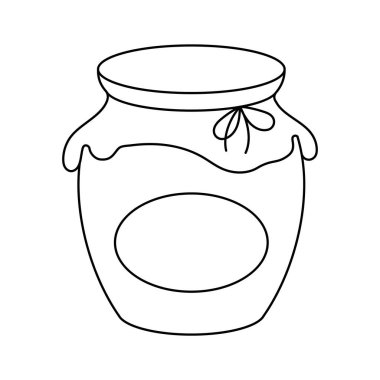 Kahvaltı, köy mutfağı, tatlı reçel kavanozu çizimi