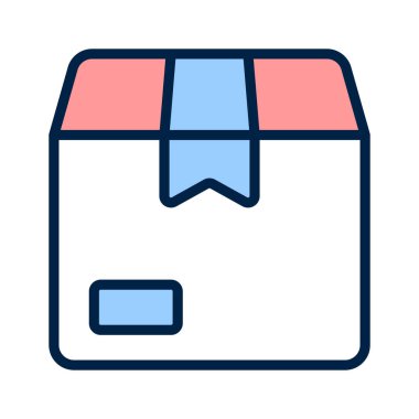 Moda tasarım biçiminde bir paket simgesi, vektör kullanmaya hazır