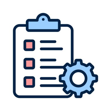 İşlem simgesi tasarımı, kontrol listesi yönetim vektörü