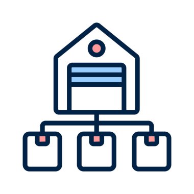 Depo, parsel dağıtım vektör tasarımı