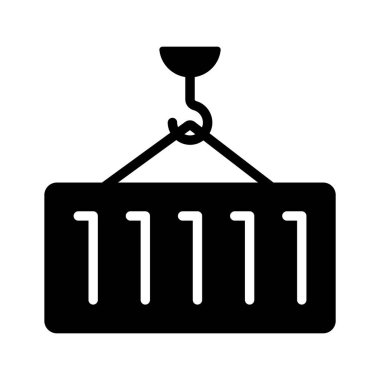 Sanayi vinç kaldırma vektör tasarımı, beyaz arkaplanda izole