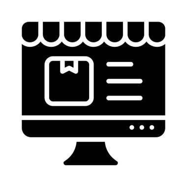 Bu güzel tasarlanmış çevrimiçi alışveriş simgesini moda tarzında işaretleyin