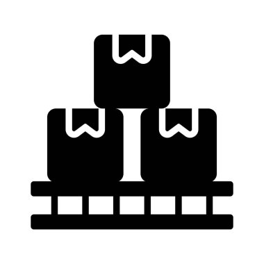 Bir palette kutular, lojistik koleksiyonun vektörü, kargo kutuları simgesi