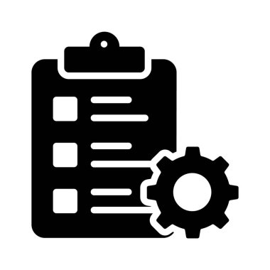 İşlem simgesi tasarımı, kontrol listesi yönetim vektörü