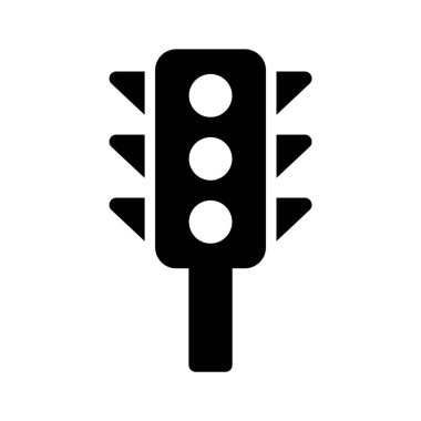 Kontrol için ışıkları olan bir trafik ışığını temsil eden simge