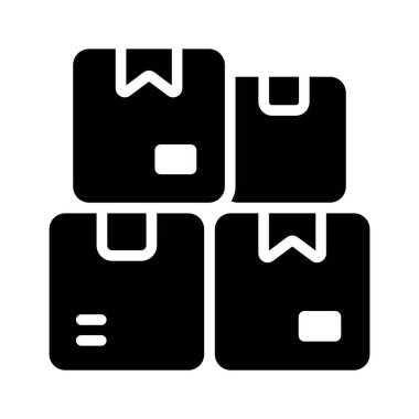 Paket kutuları, lojistik koleksiyonun vektörü, kargo kutuları palet simgesi