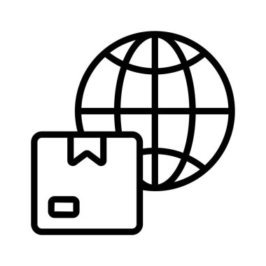 Dünya çapında dağıtım simgesi tasarımı, küresel dağıtımın düzenlenebilir vektörü