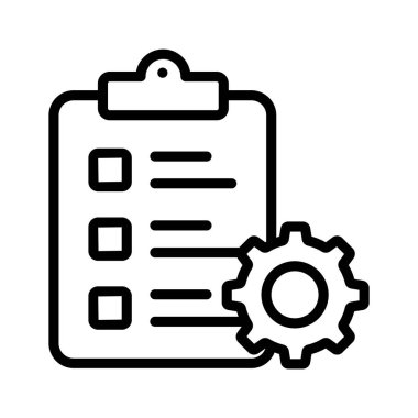 İşlem simgesi tasarımı, kontrol listesi yönetim vektörü