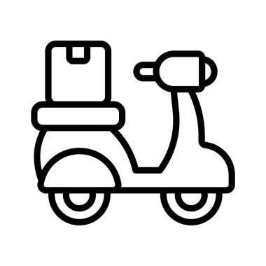 Teslimat için kullanılan ve genellikle yiyecek veya paketlerle ilişkili scooter simgesi