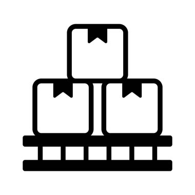 Bir palette kutular, lojistik koleksiyonun vektörü, kargo kutuları simgesi