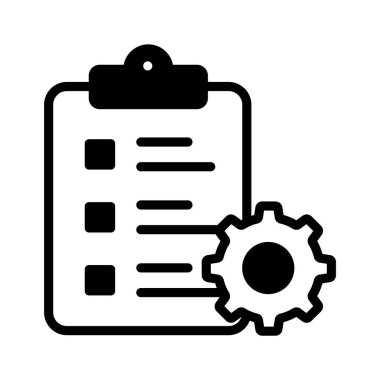 İşlem simgesi tasarımı, kontrol listesi yönetim vektörü