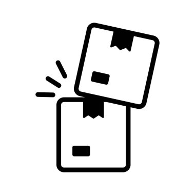 İki istiflenmiş paket tasvir eden bir simge, depolama, nakliye ve organizasyonu temsil ediyor