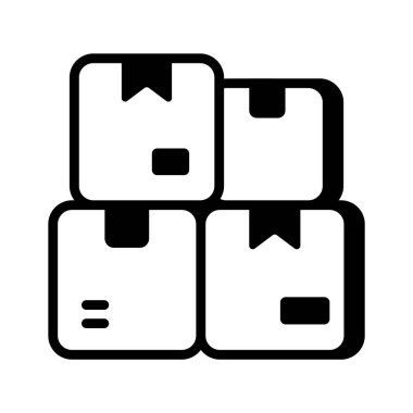 Paket kutuları, lojistik koleksiyonun vektörü, kargo kutuları palet simgesi