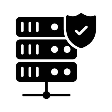 Veritabanı sunucuları olan koruma kalkanı güvenli sunucu konseptini, veritabanı güvenliğini gösteriyor