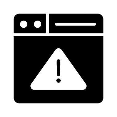 Web sayfası ile ünlem işareti, web sitesi hatasının konsept simgesini belirtiyor
