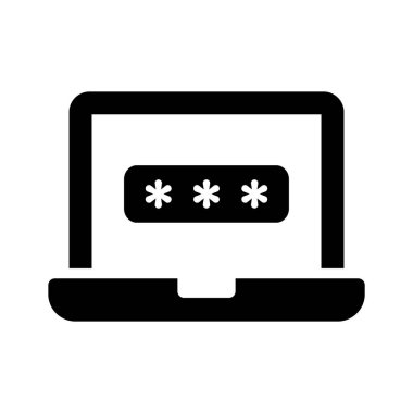 Moda biçiminde dizüstü bilgisayar parola vektör tasarımı