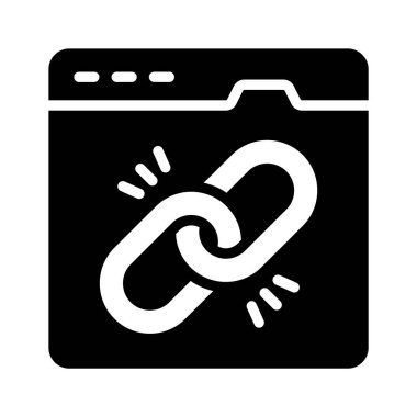 Weblink, seo link vektörünü gösteren görsel olarak mükemmel simge