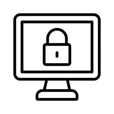 İçerideki asma kilit bilgisayar güvenliğinin konsept simgesini gösteriyor