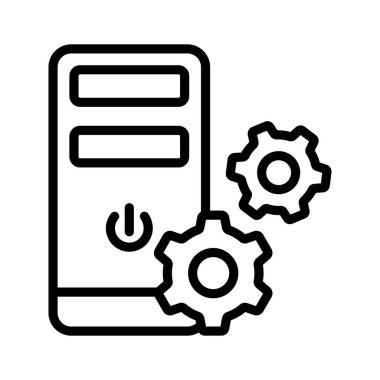 Bilgisayar ayarlarının Pc konsept simgesini belirten çark