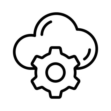 Bulut ayarlarının konsept simgesini gösteren dişli, bulut yönetimi