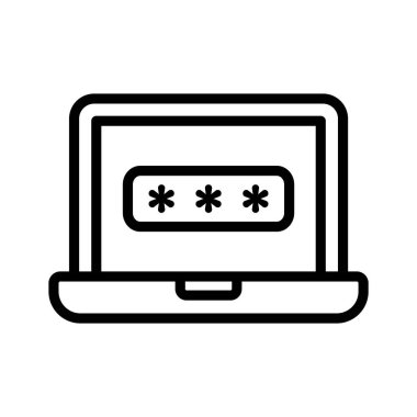 Moda biçiminde dizüstü bilgisayar parola vektör tasarımı