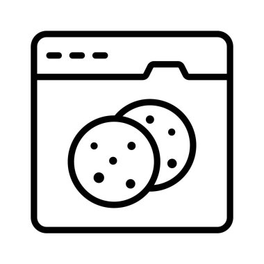 Web sitesi çerezlerini temsil eden, veri depolama ve kullanıcı takibini gösteren bir simge