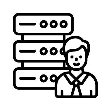 Çalışan veritabanı simgesi tasarımı modern stilde