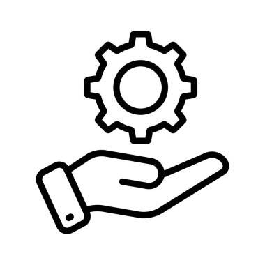 Eldeki çark, teknik servisin moda tarzındaki simgesini gösteriyor