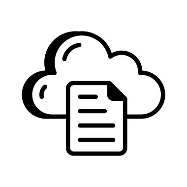 Bulutlu kağıt, inanılmaz bir bulut simgesi, internet veri depolama