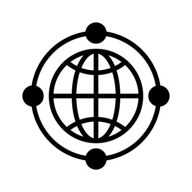 Düzenlenebilir tasarım tarzında küresel ağın inanılmaz bir simgesi