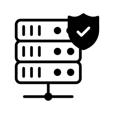 Veritabanı sunucuları olan koruma kalkanı güvenli sunucu konseptini, veritabanı güvenliğini gösteriyor