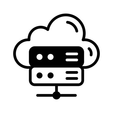 Bulut sunucusu, veri depolama, çevrimiçi veri depolama için premium vektör