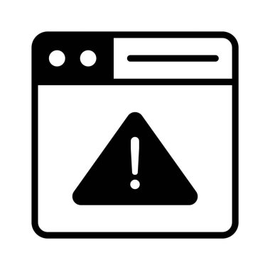 Web sayfası ile ünlem işareti, web sitesi hatasının konsept simgesini belirtiyor