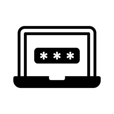 Moda biçiminde dizüstü bilgisayar parola vektör tasarımı
