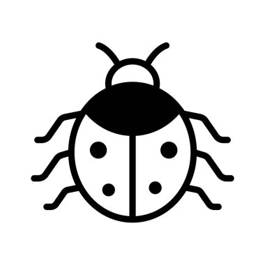 Beyaz arka planda izole edilmiş inanılmaz bir Bayan Böcek simgesi