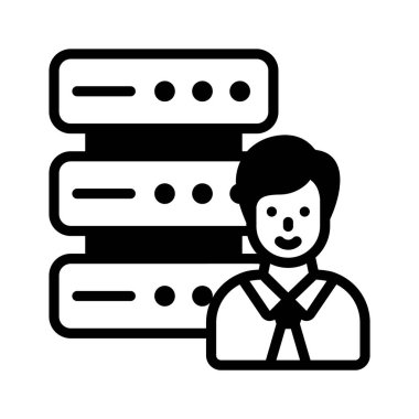 Çalışan veritabanı simgesi tasarımı modern stilde