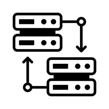 Veri paylaşımının kavram simgesini gösteren oklu veri sunucusu