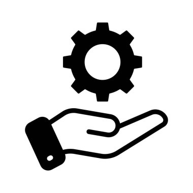 Eldeki çark, teknik servisin moda tarzındaki simgesini gösteriyor