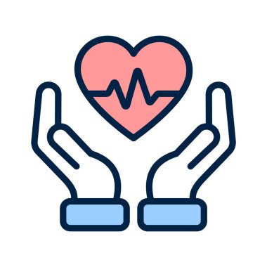 İyi tasarlanmış modern kalp bakım ikonu, vektör kullanmaya hazır