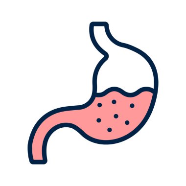 Gıda, mide vektör simgesi almak ve işlemek için insan organı