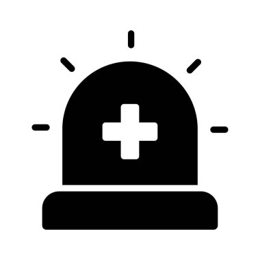 Tıbbi acil durum vektörü kavramına sahip siren. Kullanımı kolay.